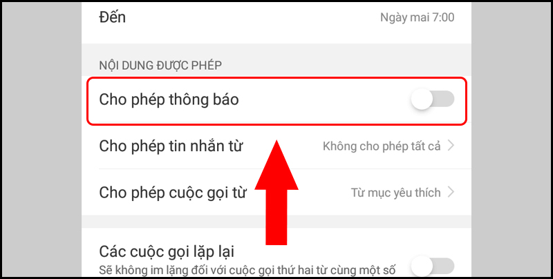 T&ugrave;y chỉnh th&ocirc;ng b&aacute;o cho một số nội dung được ph&eacute;p